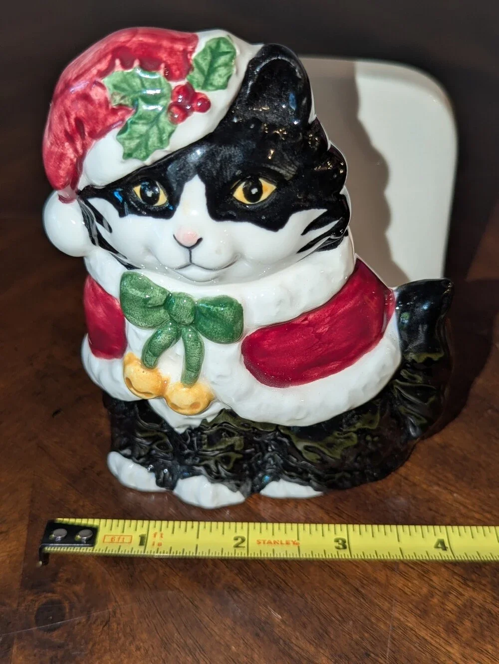 VTG Otagiri Japan Cindy Sugawara Christmas Tuxedo Cat Napkin Holder Candle Set